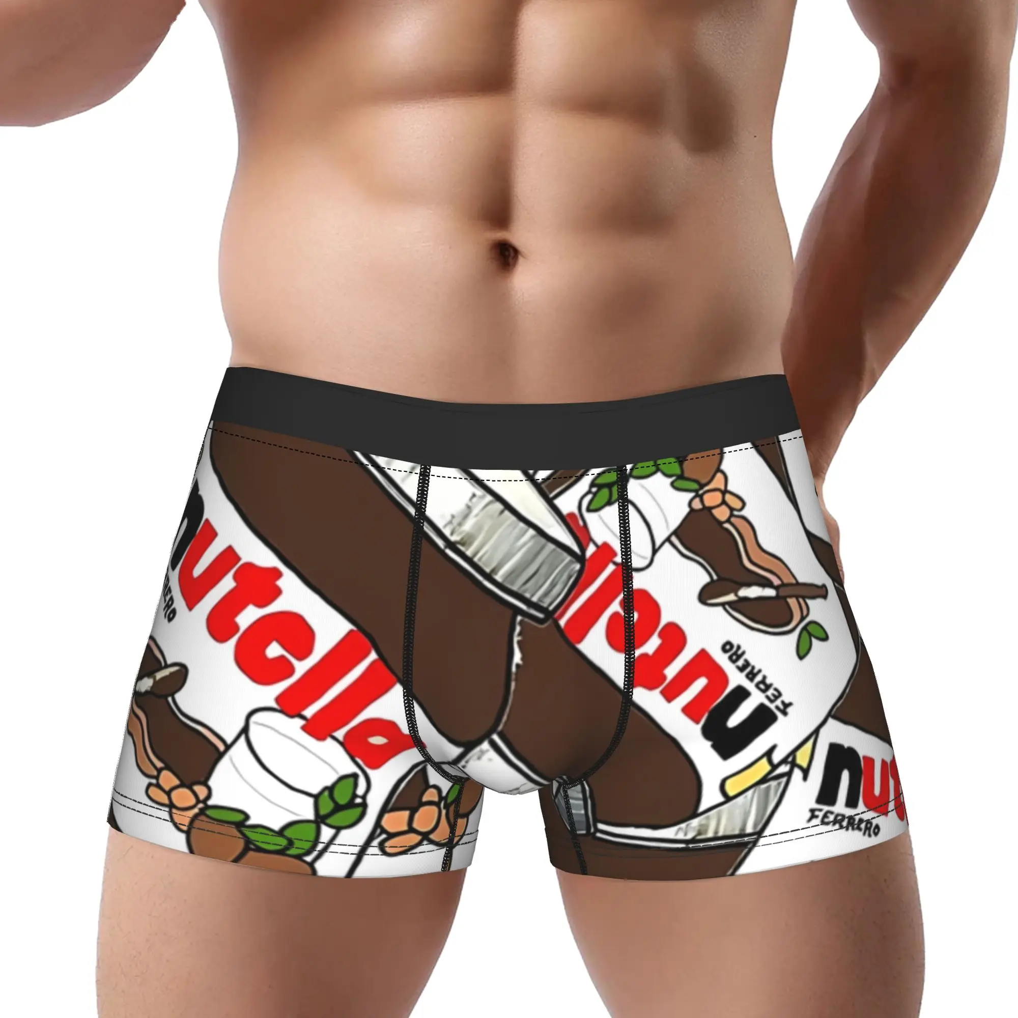 

Cute Nutella Underpants Homme Panties Male Underwear Ventilate Shorts Boxer Briefs