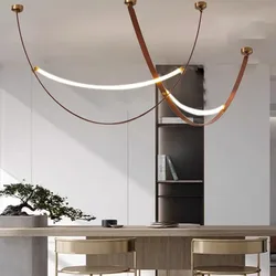 Minimalist belt designer model room living room loft high rise villa staircase dining room pendant light