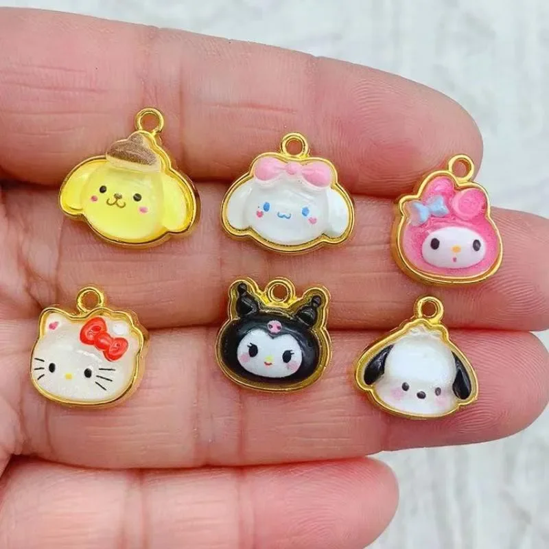 10pcs Cartoon Anime Charm Jewelry Accessories Enamel Earring Necklace Pendant Diy Making Supplies Alloy Metal Gold Plated