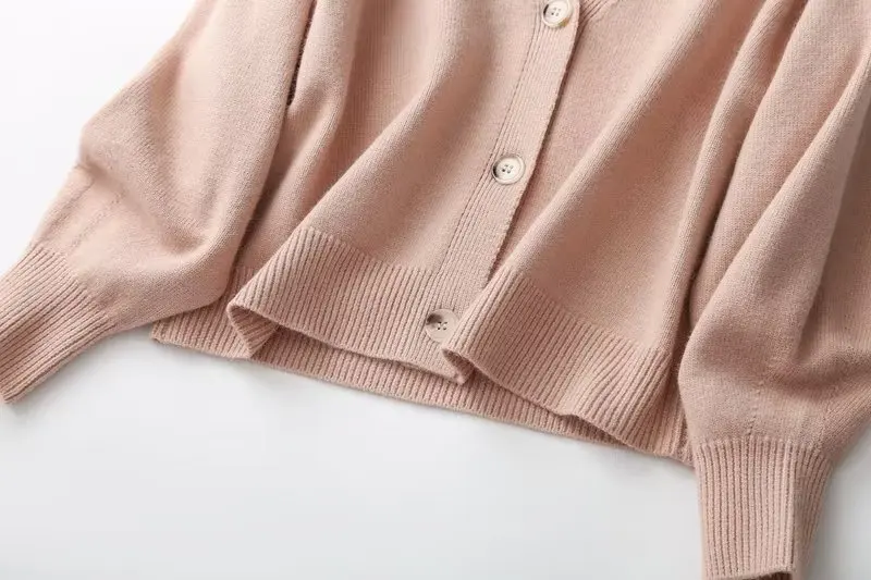 Maxdutti Cardigan semplici stile giapponese da donna monopetto con spalla abbassata lavorata a maglia