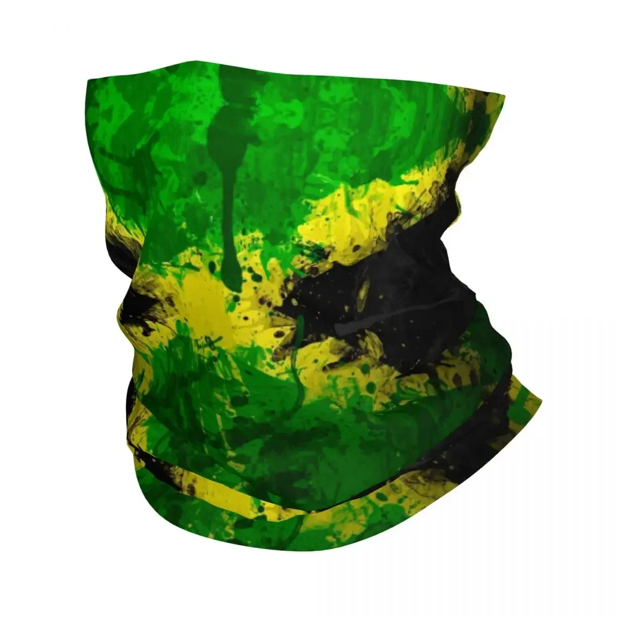 Jamaican Rasta Flag Bandana Neck Gaiter Printed Jamaica Pride Balaclavas Wrap Scarf Multi-use Headwear Sports for Men Washable