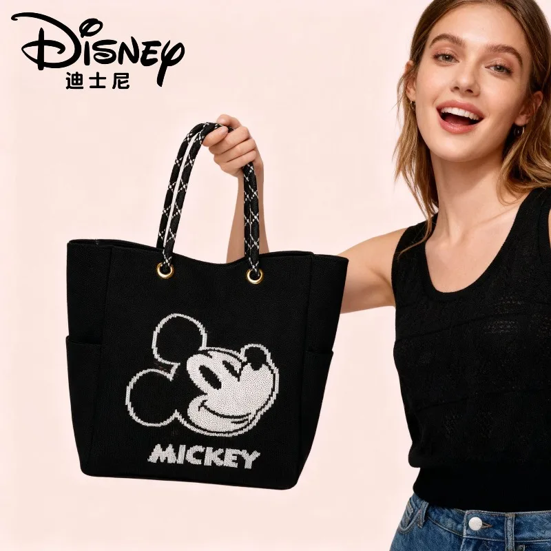

Женская сумка через плечо большой вместимости Disney Fashion and Leisure, с Микки из мультфильма, легкая роскошная портативная и универсальная сумка