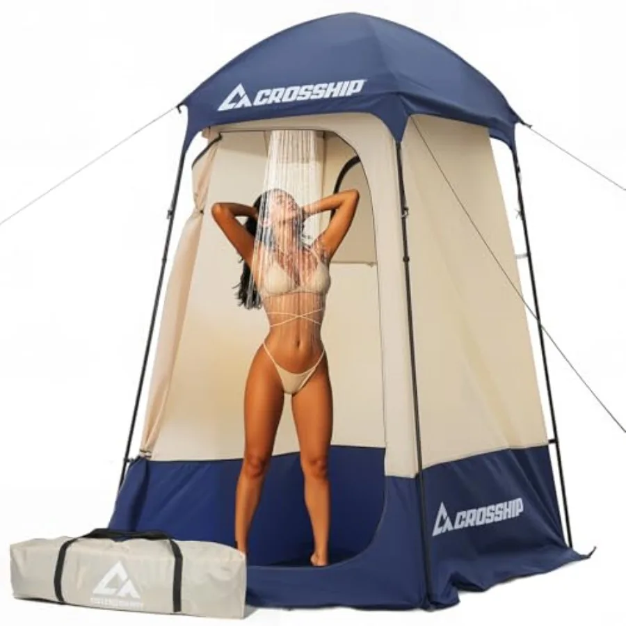 

Палатка для душа для кемпинга - уличная палатка для приватности с солнечным душем-мешком - 215 см (В) x 152 см (Ш) - укрытие для приватного использования на открытом воздухе, для переодевания и умывания