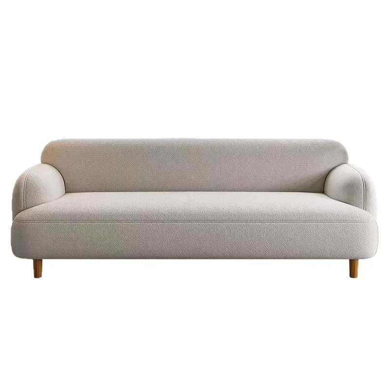 

Nordic cream style sofa modern simple small apartment apartment living room straight row technology cloth lamb wool sofa