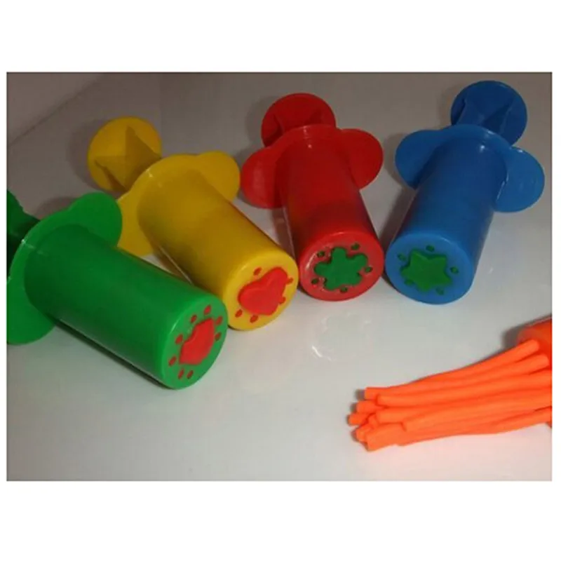 5 개/갑 Plasticine 금형 도구 키트 폴리머 클레이 사랑 심장 별 국수 Plasticine 도구 아이를위한 DIY 교육 장난감