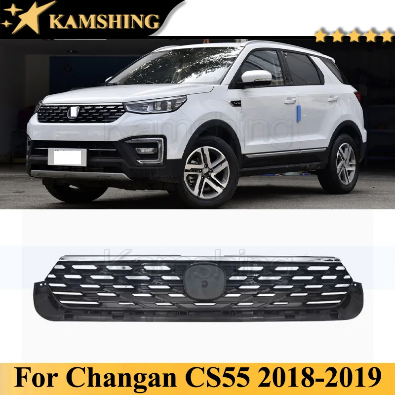 

Kamshing For Changan CS55 2018-2019 Front Bumper Grill Mask Radiator Grille Medium Net Racing Grills AUTO GRILLE Middle Net