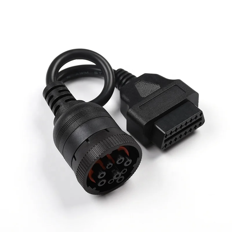 OEM ODM Manufacturer Black Old J1939 9 Pin Deutsch to OBD2 Cable for Heavy Trucks