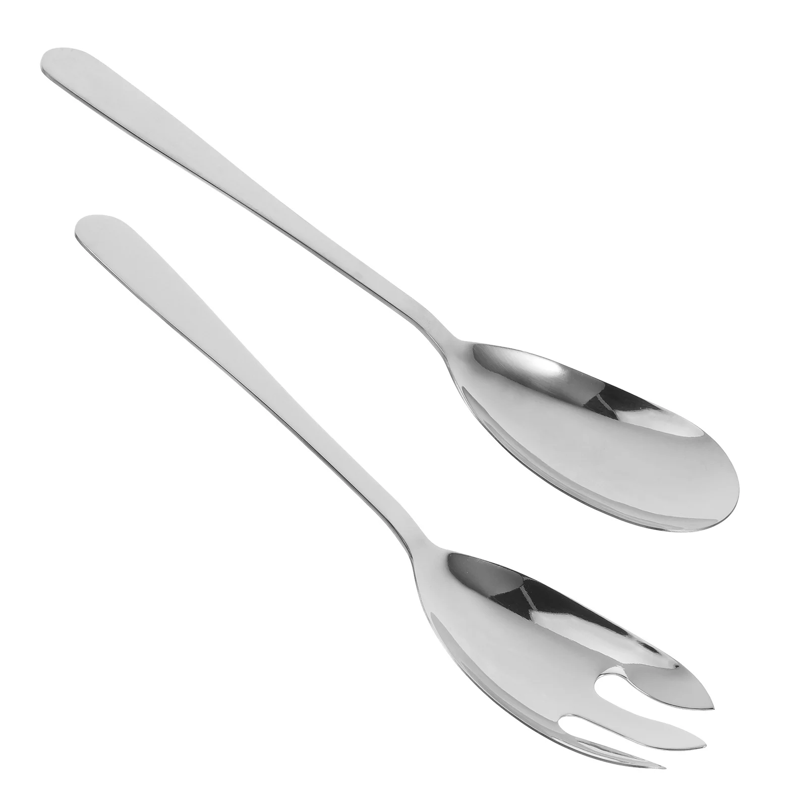 

2Pcs Stainless Steel Salad Servers Multifunctional Flatware Ideal for Family Dinners and Gatherings Salad Serving Set