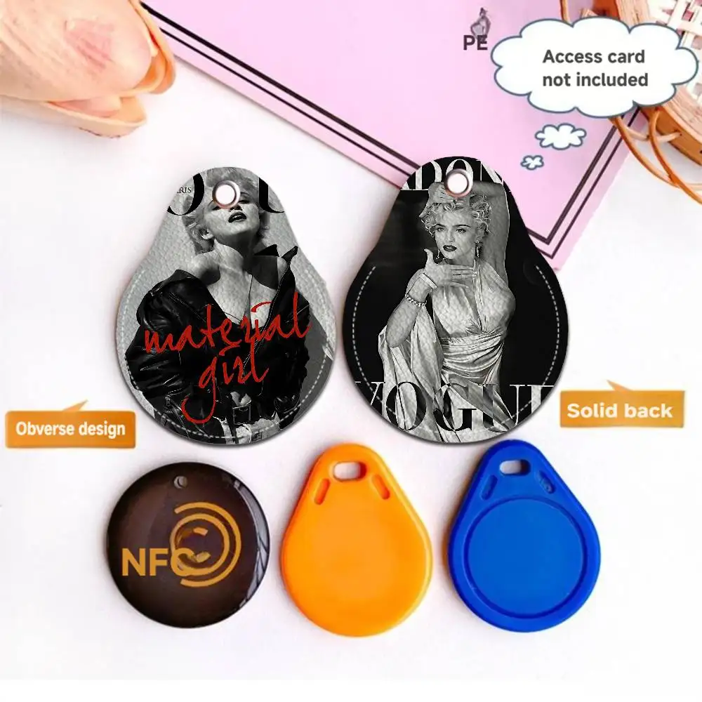 M-Madonna Singer New Key Holder PU Leather Key Pouch Slim Housekeeper Key Access Entrance Guard Card Protecter Holder