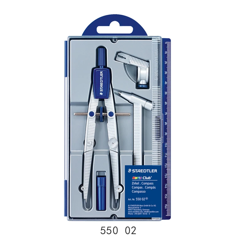 STAEDTLER Compass 550 02 Metal Engineering Drawing Tools Student Professional Design Charting Compass Set Office Supplies