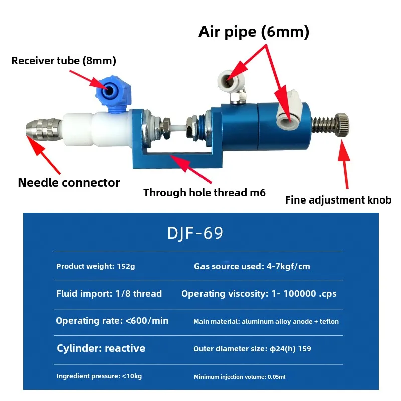 صمام لاهوائي من نوع كشتبان على شكل حرف U غراء مقاوم للتآكل مع ضبط دقيق من مادة DJF-69 سريع الجفاف 220 فولت #1