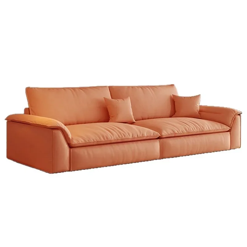Cat scratch fabric sofa, living room small apartment modern simple double straight row sofa