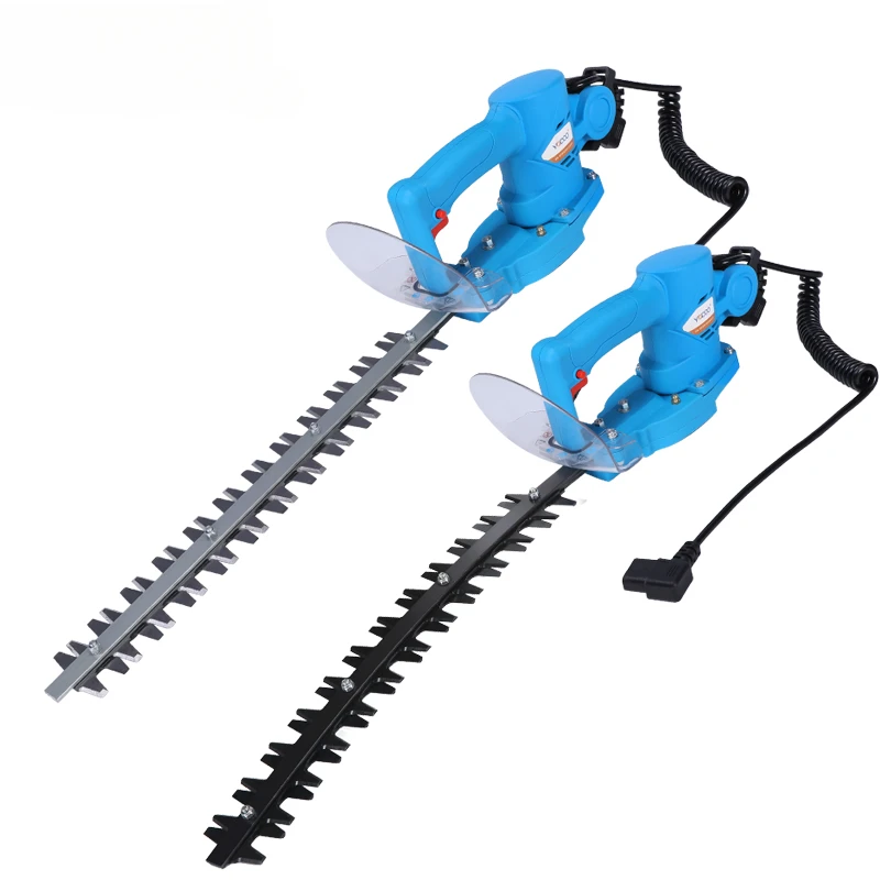 Brushless one-handed electric hedge trimmer, rechargeable handheld portable curved scimitar ball tea tree pruning and shearing