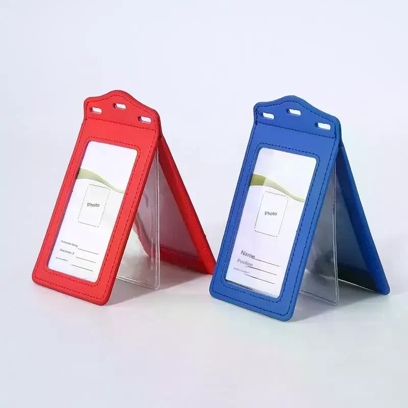 1-Pack Trifold ID Badge Holder – Durable PU Leather Card Wallet for Employee, Student & Visitor IDs