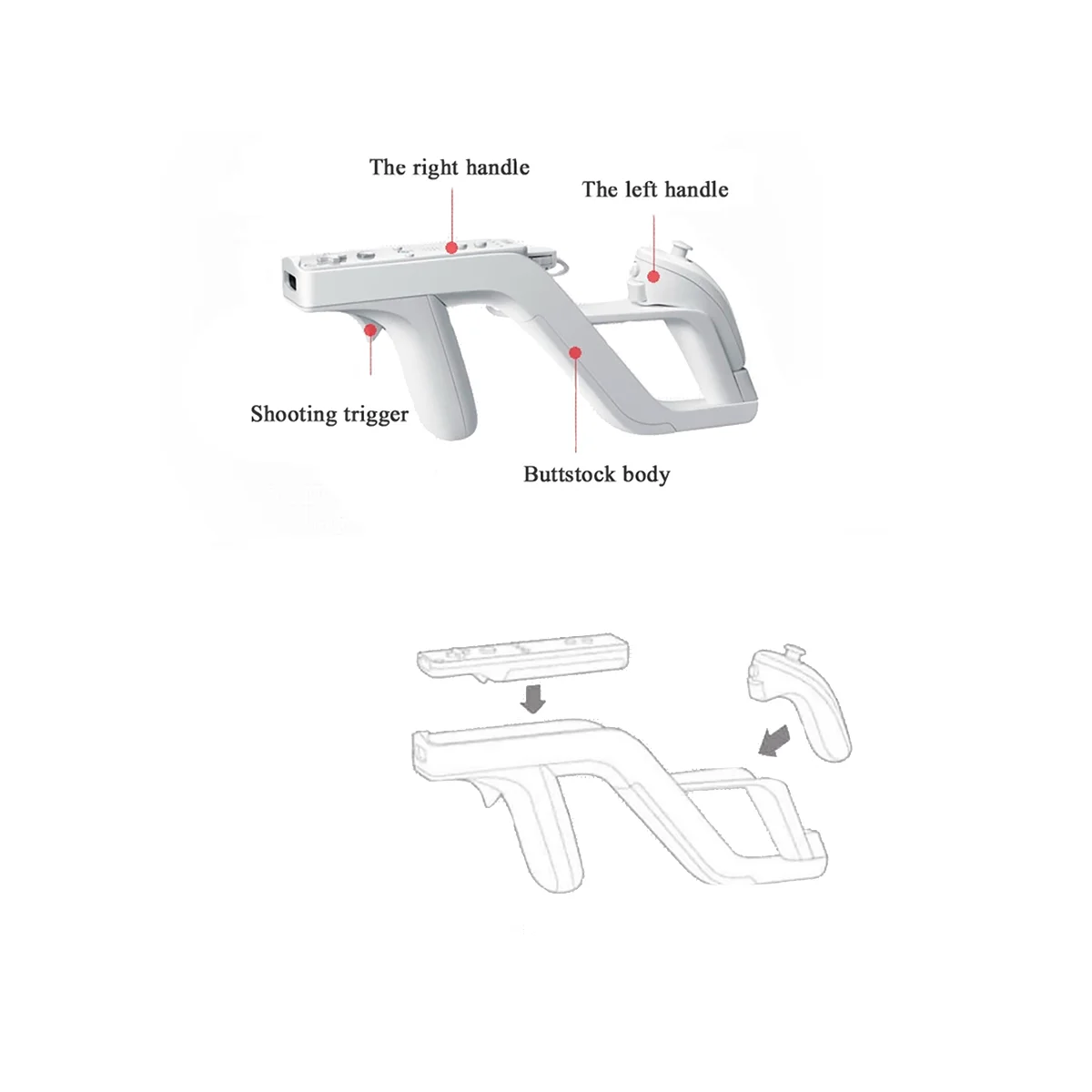 リモートコントロール付きzapperゲームホルダー、左右コントローラー、ゲームアクセサリー、2個