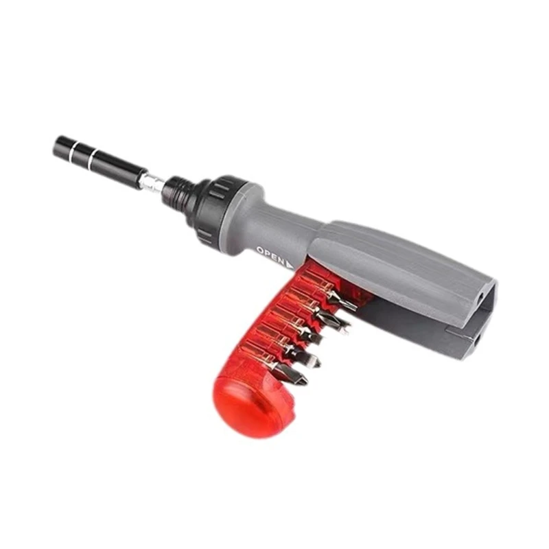 Ratcheting Screwdriver 11-in-1 Multiple Bit Screw Driver Ratchet Screwdriver Retractable Cartridge Multiple DropShipping