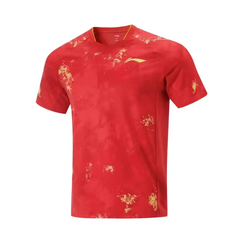 2025 New Table Tennis Sportswear Badminton Short-sleeved Training Suit Breathable Quick-drying Sweat-absorbent T-shirt Top