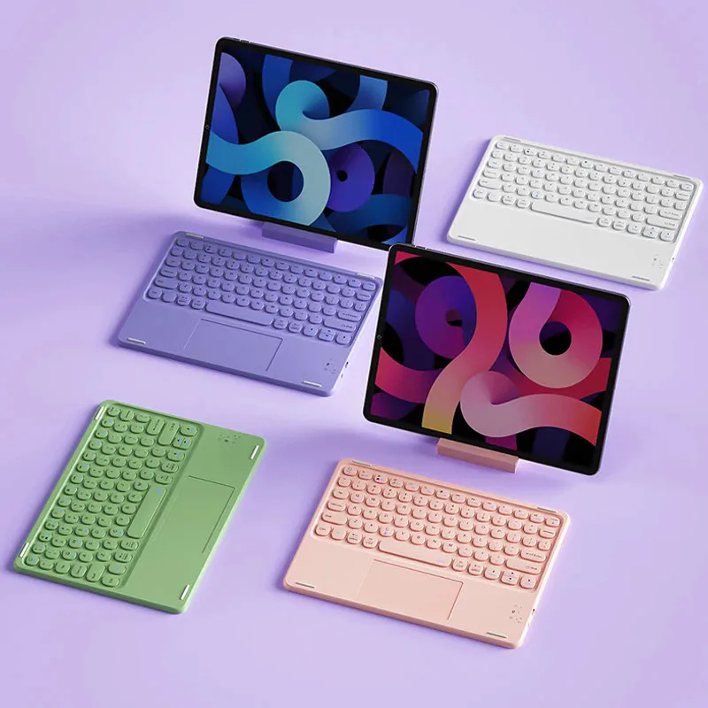 Bluetooth-Tastatur mit runder Kappe für Xiaomi RedMi Pad SE 4G 8,7 Zoll 10,61 für Poco Pad 12,1 6 Pro 11 5 6S Pro 12,4 10 Zoll und Maus