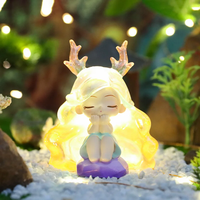 لطيف العتيقة الأميرة تمثال أحلام اليقظة الروح صندوق أعمى مضيئة ليلة ضوء سطح المكتب جمع الديكور هدية عيد ميلاد هدية