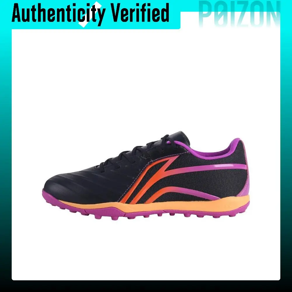Li Ning MG Multi Ground Synthetic Leather Slip Resistant Soccer Shoes Men's Black Purple Red ASTT015-3