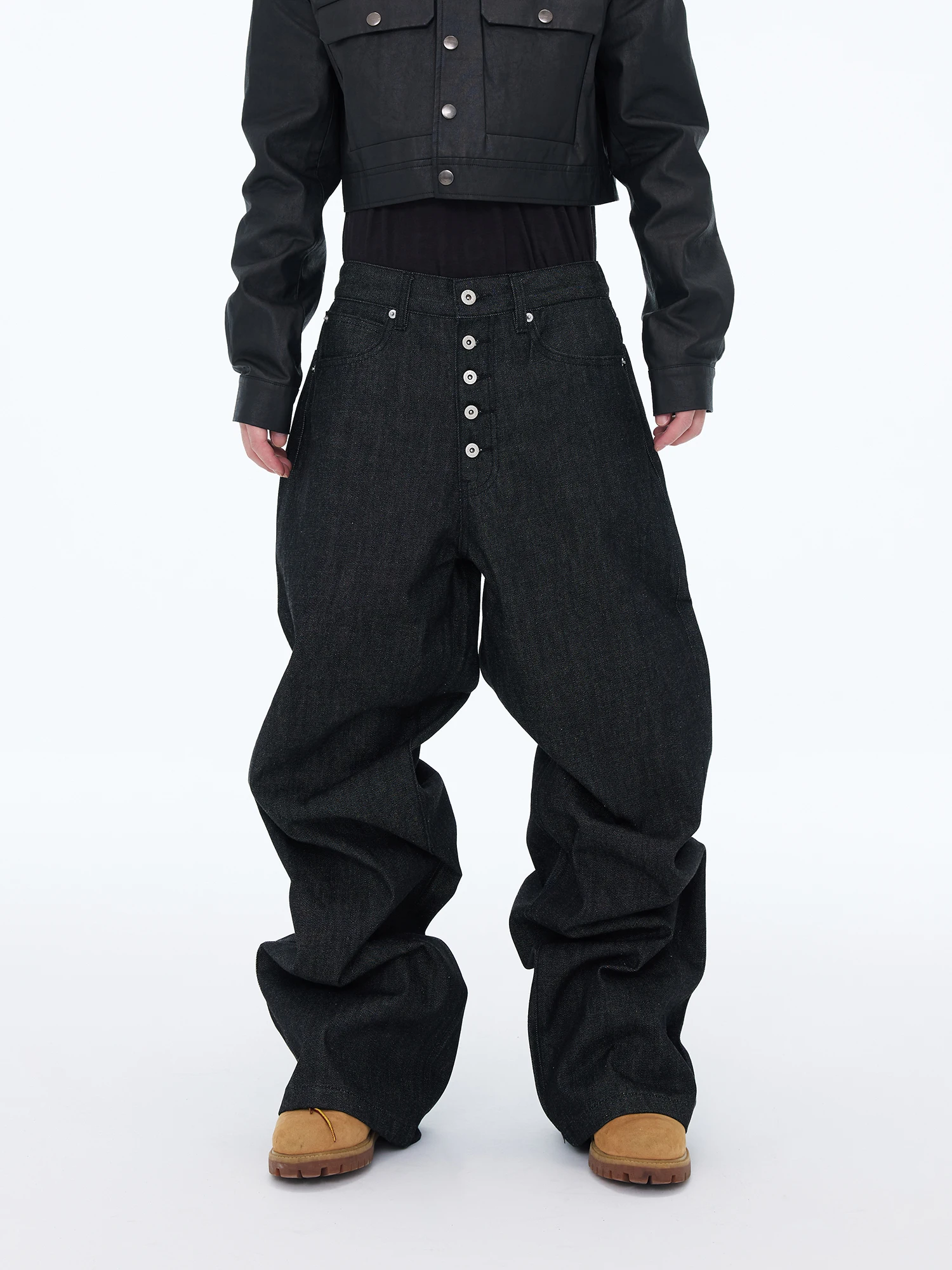 

Оригинальные широкие джинсы Bla из денима, удлиненные, ASTT 25FW, свободного кроя, с низкой посадкой, стереоэффект, повседневные брюки