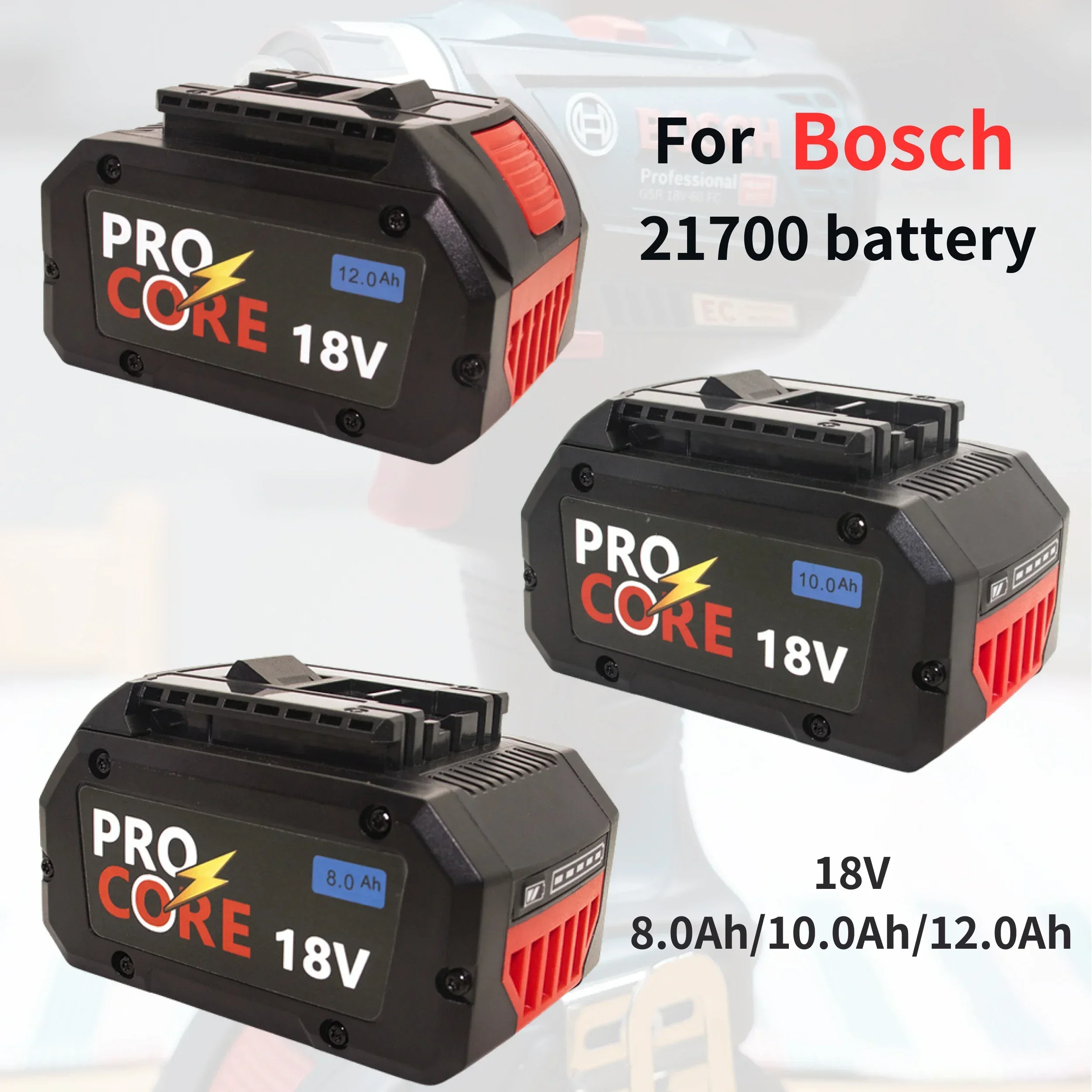 18V ProCORE 8000mAh for Bosch 18V Cordless Tool BAT609 BAT618 GBA18V80 21900 Replacement Battery - 21700 Electric Cell