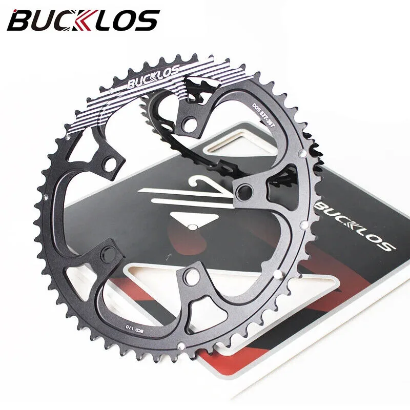 BUCKLOS 110 BCD Road Bike Chainring 34 36 39 50 52 53T Double Speed Chainwheel Plate 8/9/10/11 Speed Bicycle Crown Cycling Parts