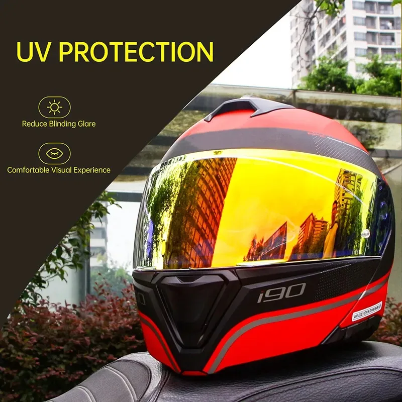 HJ-33 Motorcycle Helmet Visor For HJC I90 HJ33 Helmets Accessories Replace Extra Lens Shields UV Protection Motorbike Glasses