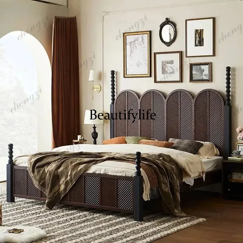 Comforter Frame Double Bed Adult Modern Italian Bedframe Full Size Double Bed Bedroom Storage Lit 2 Personnes Home
