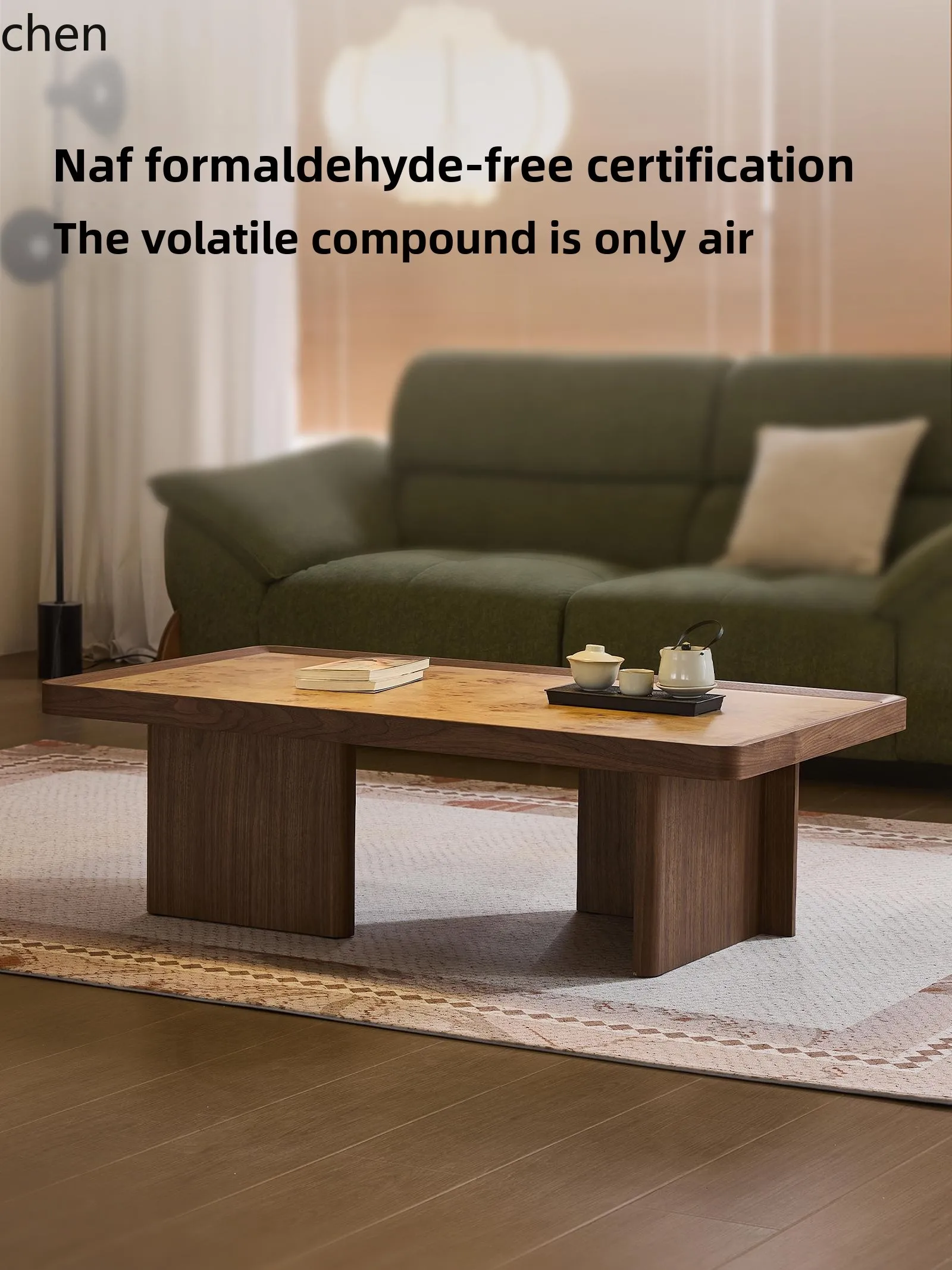 HT Living Room Coffee Table Home Exquisite Small Coffee Table Vintage Style Simple Retro Rectangular New Coffee Table