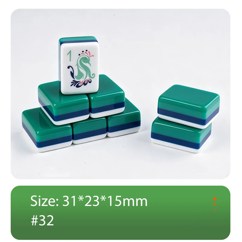 America Mahjong Set, Family Table Game, High Quality Acrylic Mahjong, Size 32 Four Layer Color 160pcs Hand Rubbing Mahjong Tiles
