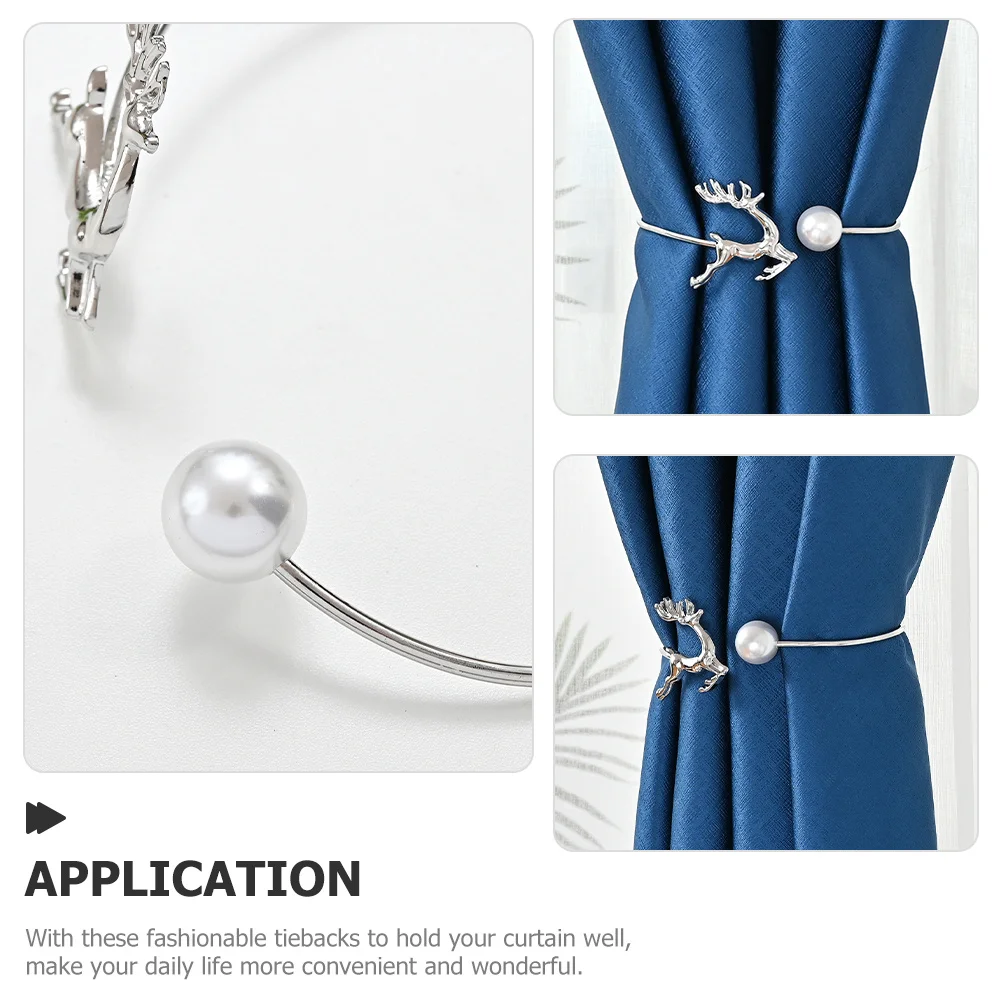 

Curtain Tiebacks Gold Metal Elk Decorative Holdbacks For Bedroom Window Drapery Ties Backs Decor Accessories