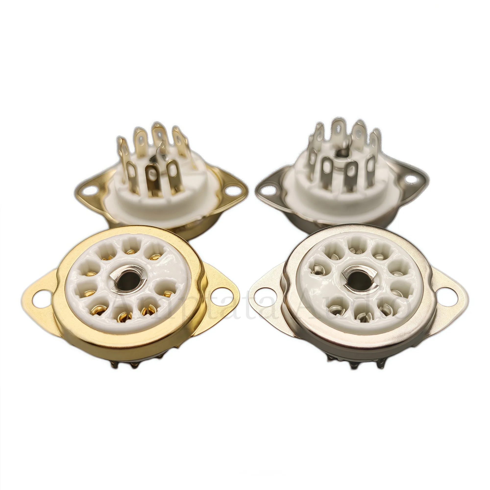 GZC9-C 9-Pin Ceramic Tube Socket B9A PCB Mount Tin/Gold Plated for 12AX7 12AU7 ECC83 6922 EL84 - HiFi Audio Valve Base DIY