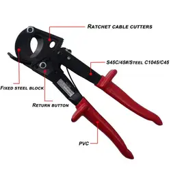 Fast Cut Lightweight High Strength Ratchet Cable Cutter Industrial Tool