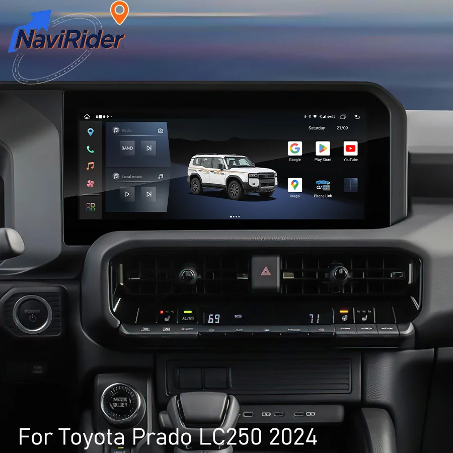 12.3inch Screen Android Wireless Carplay For Toyota Prado LC250 2024 Stereo Navigation Multimedia Video Player Autoradio Car GPS