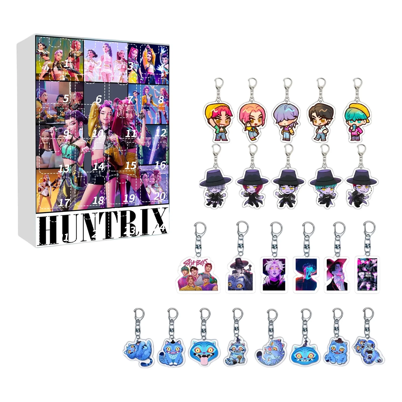 

2025 Cartoon Kpop Demon Hunters Group Blind Box Christmas Advent Calendar Toy Story Anime Figure Surprise Gift Box Toy Gift