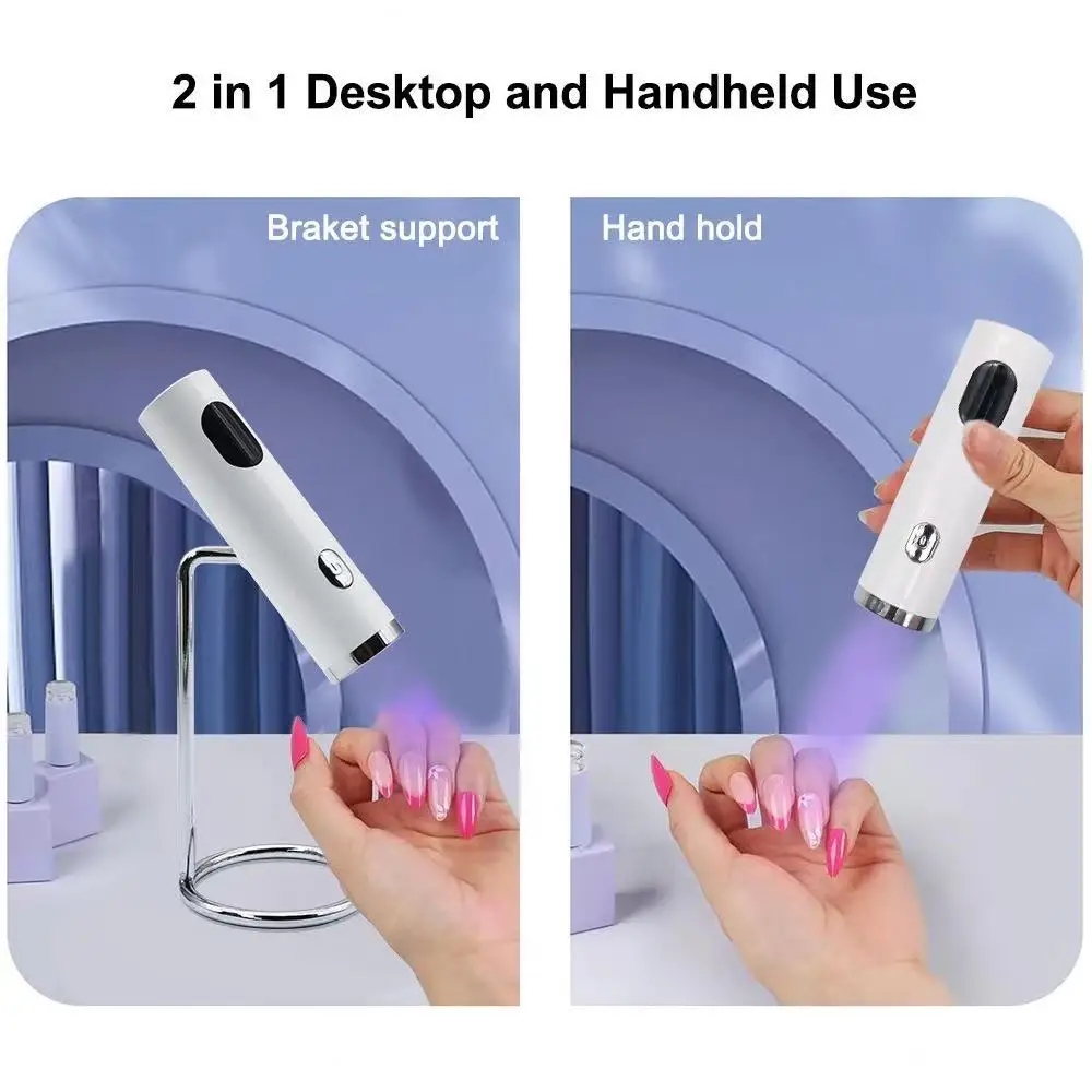Manicure 1-Character Lamp Portable Small Power Storage Handheld Phototherapy Machine Curing Nail Polish Glue Drying Nail Baking Lamp Manicure Phototherapy Lamp