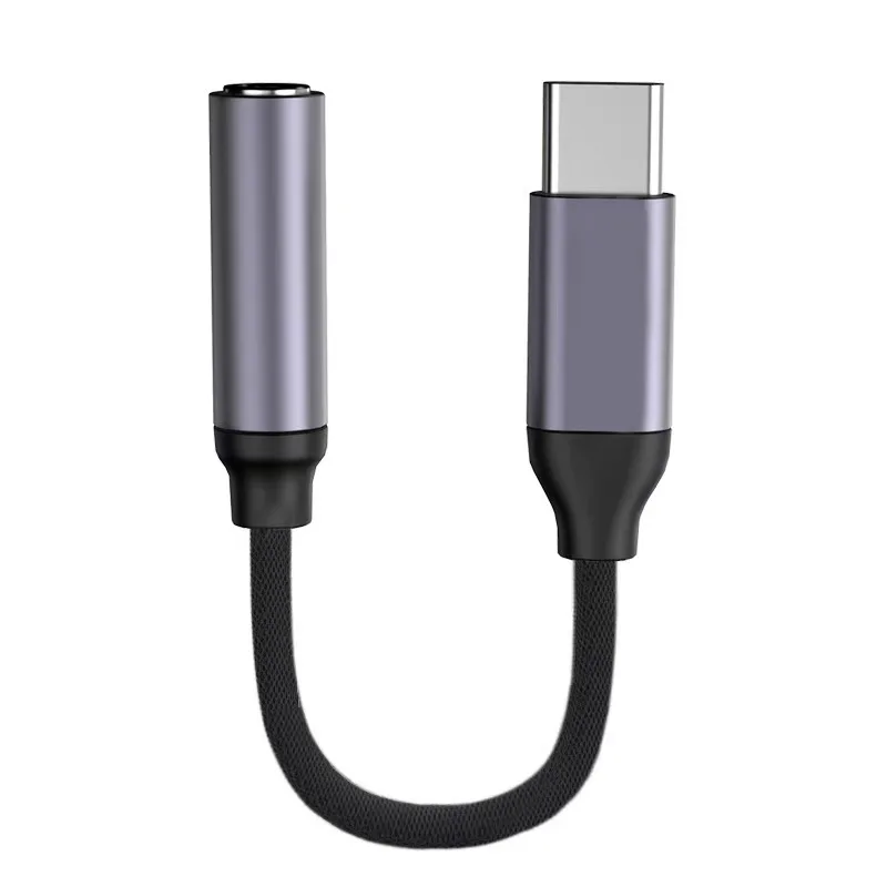 Protable Travel Type C to 3.5mm Aux Audio Adapter USB C Headphone Jack Cable for Samsung Huawei Xiaomi iPadiPhone OnePlus Mobile