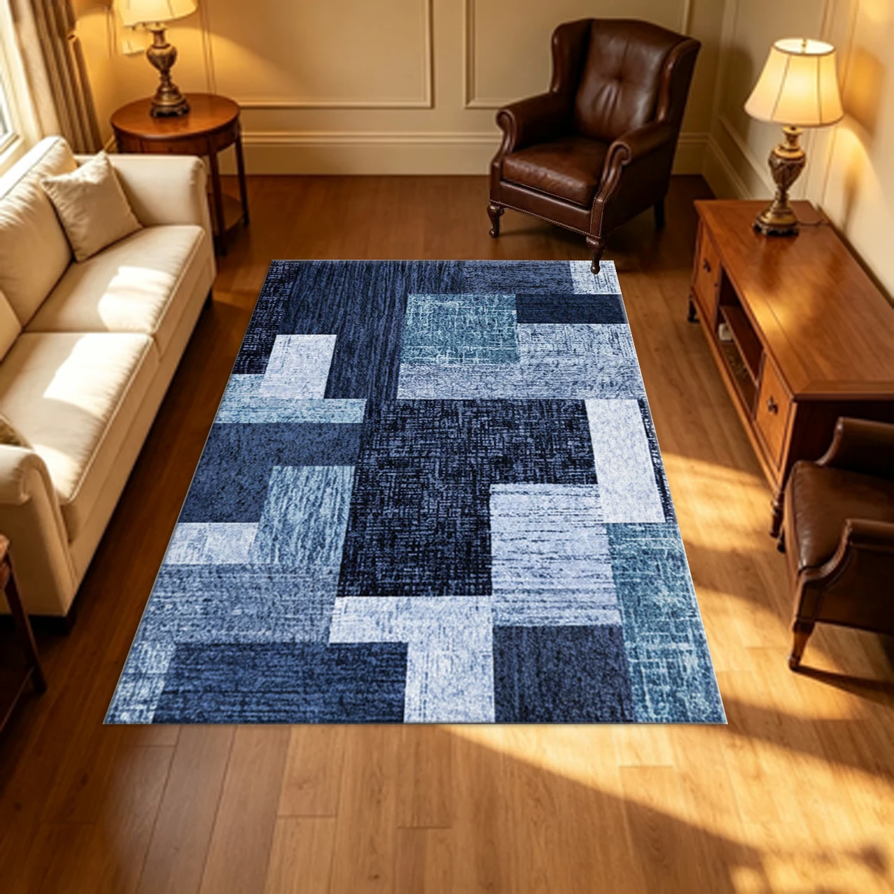 Modern Abstract Geometric Patchwork Carpet Flooring for Living Room Bedroom Home Decor Non‑Slip Indoor Area Rug