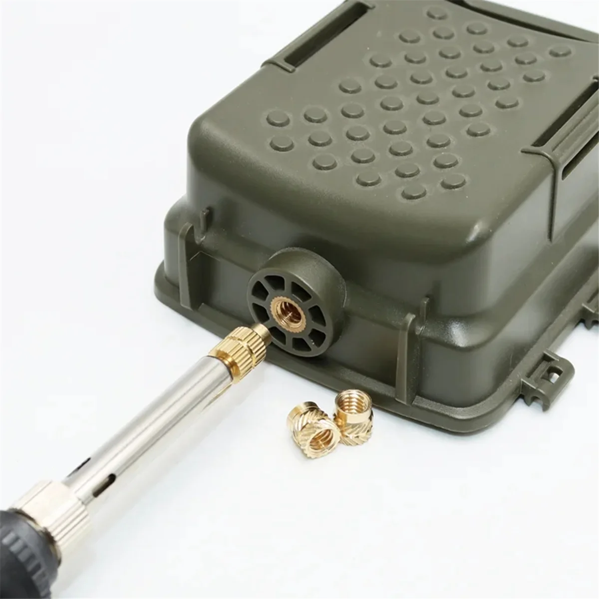 AA98 Heat Set Insert Soldering Iron Tip M2-M6 Brass Hot Melt Inset Nut Embedded Thread Insertion Kit for 3d Printing EU-Plug