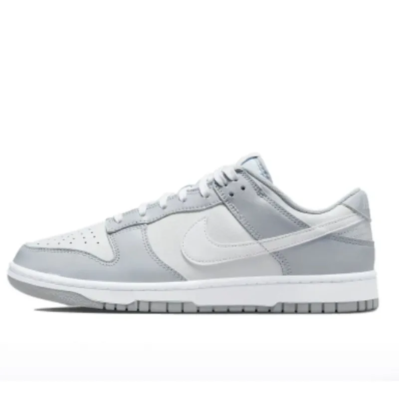 

Nike Dunk Retro Versatile Leather Comfortable Breathable Anti-slip Wear-resistant Low-top Sneakers Men's and Women's White Grey