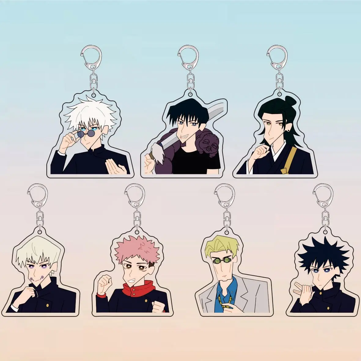 Anime Jujutsu Kaisen Satoru Gojo Cosplay Double-faced Acrylic Student Bag Key Chain Gift  Ambitus