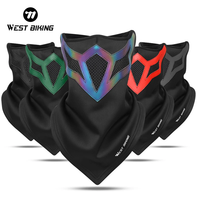 WEST BIKING Winter Cycling Half Face Mask Windproof Fleece Ski Running Outdoor Sport Mask Thermal Headwear Men Women Bike Mask