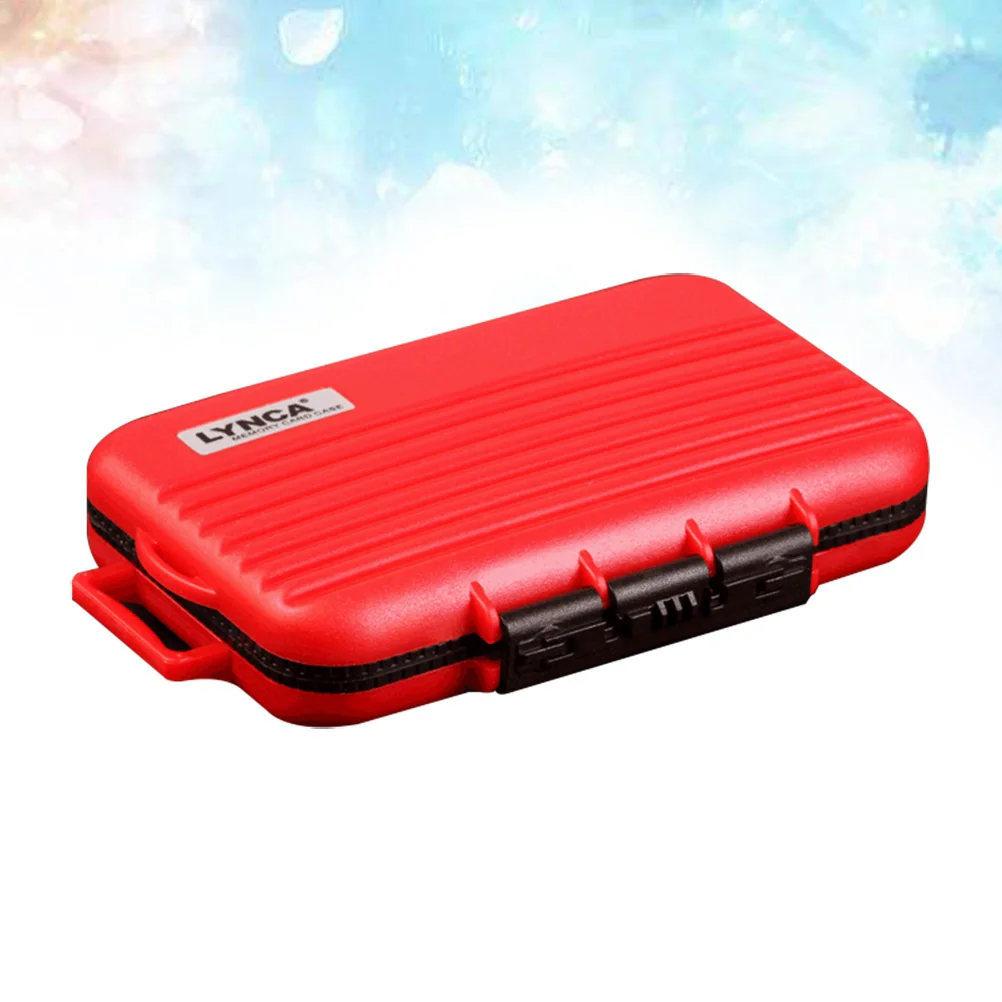 

Drop Resistance Memory Storage Case Holder Storage Box Camera Waterproof(Red) Memory Holder Plastic Storage Box