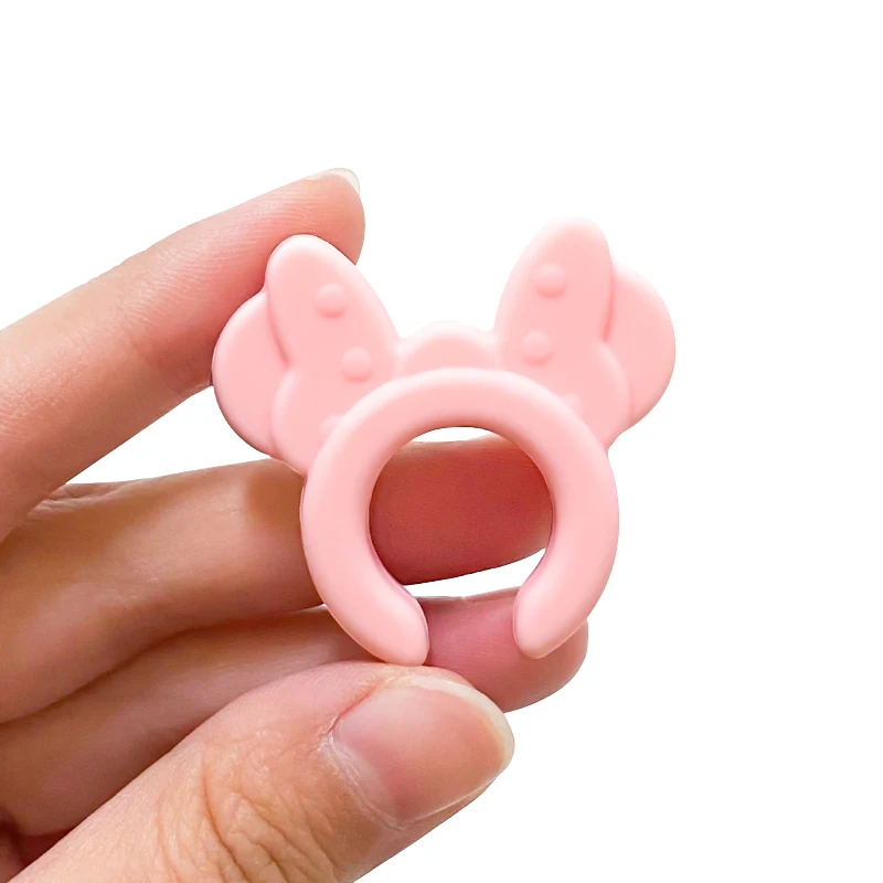 20pcs New Focal Silicone Beads BPA Free Minnie Semi-circular Baby Chew Teething Toy DIY Beaded Pen Jewely Making Accessories