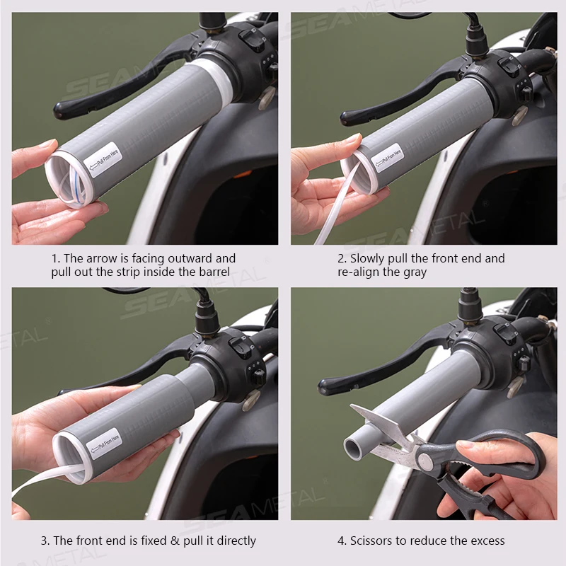 SEAMETAL Motorcycle Handlebar Cover Self Shrinking Silicone Non-Slip Protector Motorbike Grip Covers Sleeve Handlebar Goods
