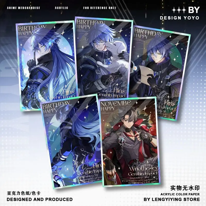 

Аниме Wriothesley Flins Kaedehara Kazuha Genshin Impact косплей мультфильм акриловая двойная вспышка ‌ цветная фоторамка с картоном на Рождество