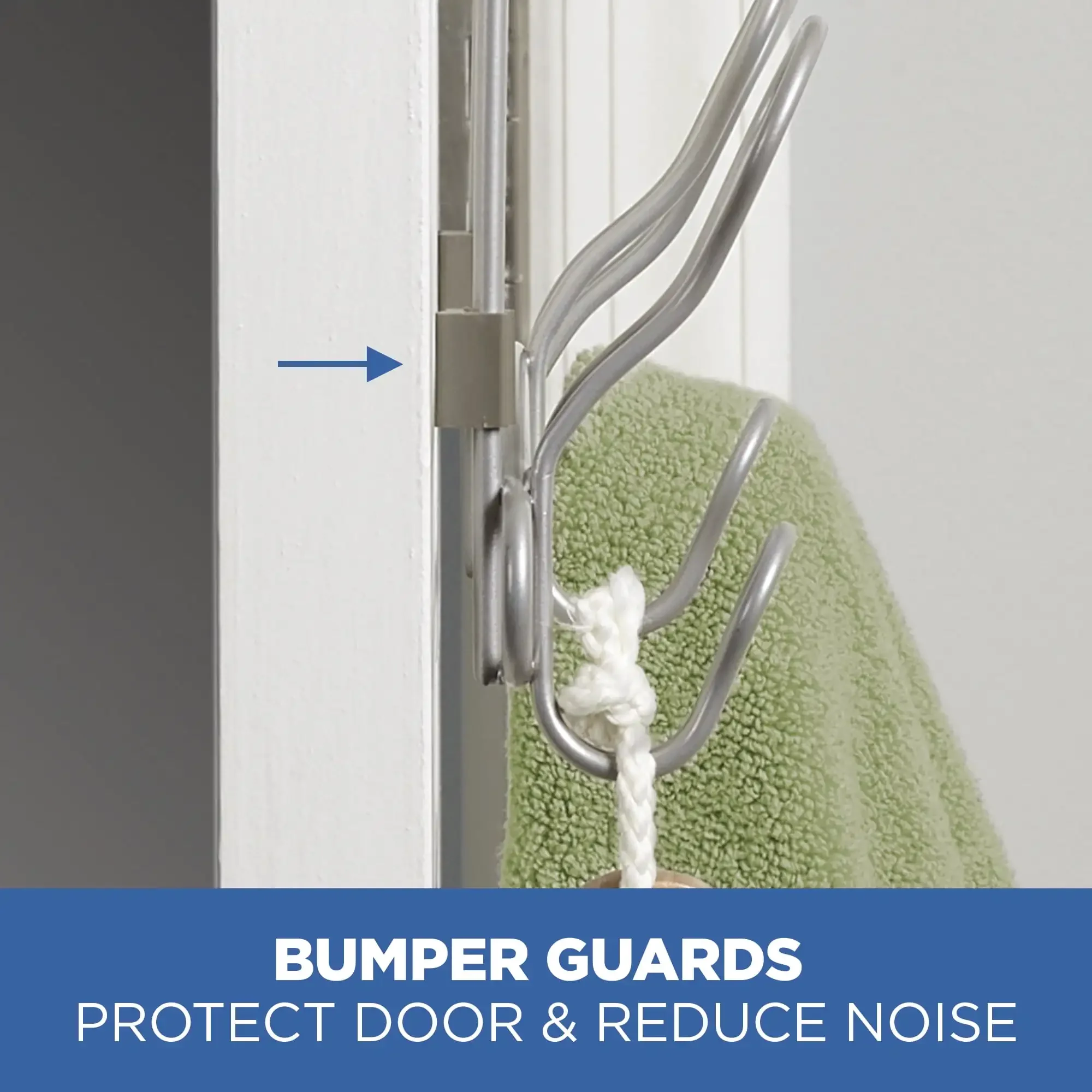 رف معدني على الباب مكون من 3 خطافات - لمسة نهائية من النيكل الساتان بدون مثقاب، ومنشفة موفرة للمساحة وحامل رداء، وتخزين الحمام