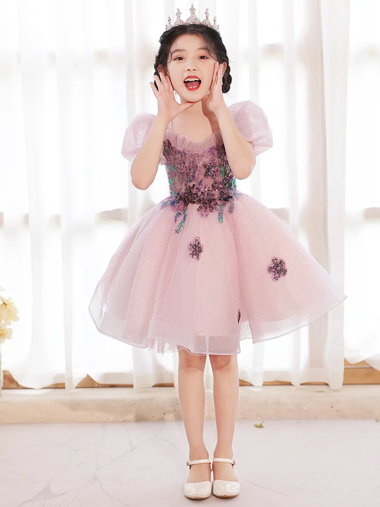 

Kids Tulle Princess Ball Gown Wedding Evening Dress for Girl Party Flower Girls Tutu Luxury Dresses Children Prom Vestidos