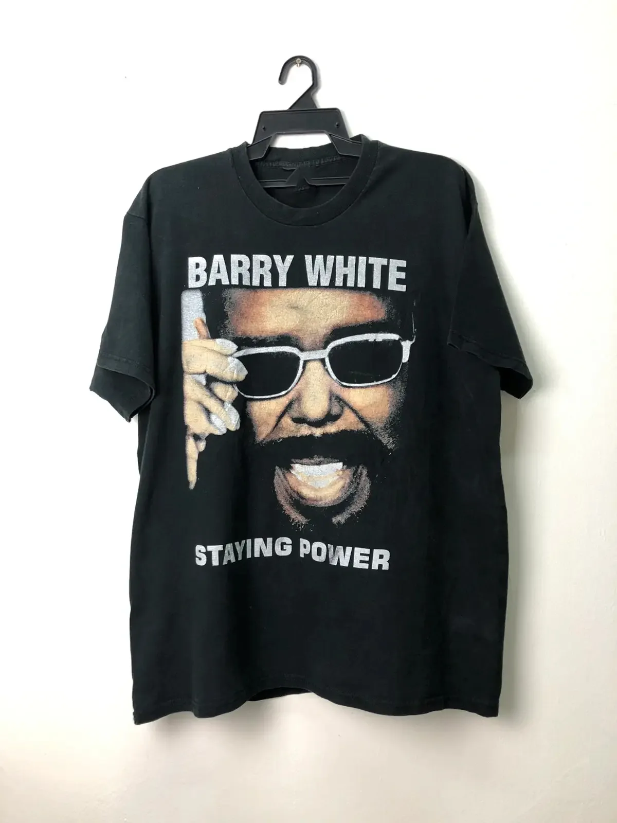 Vintage Staying Power Barry White Shirt Short Sleeve Black Unisex S-234XL NE689